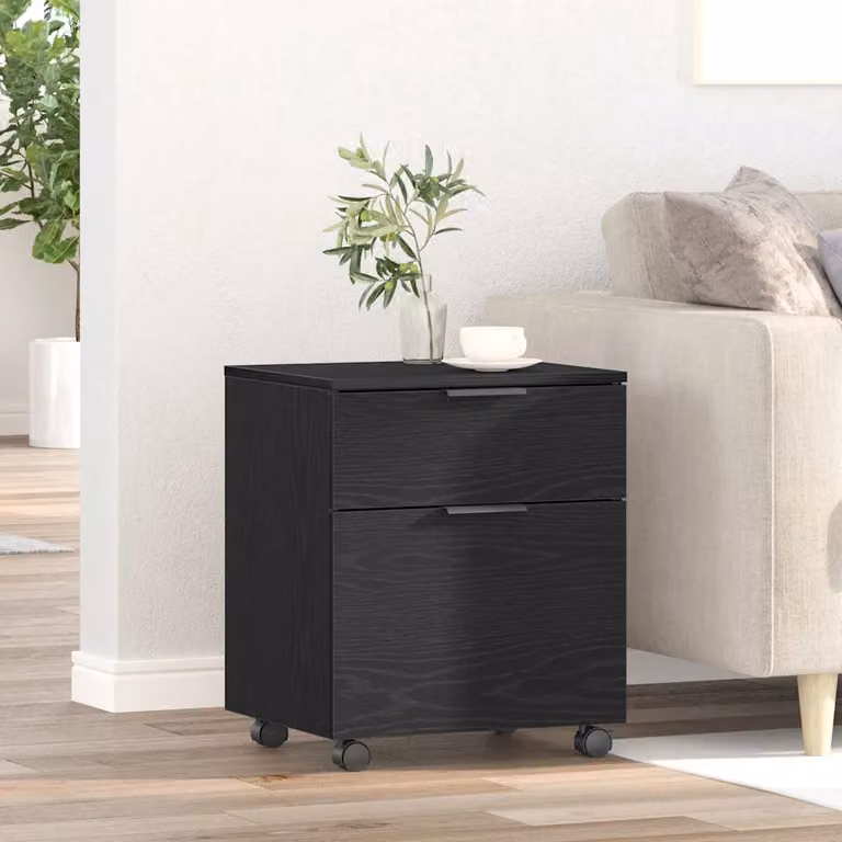 Armadio per file con cassetto vidaXL Rovere Nero, L 45 cm x P 38 cm x H 54 cm