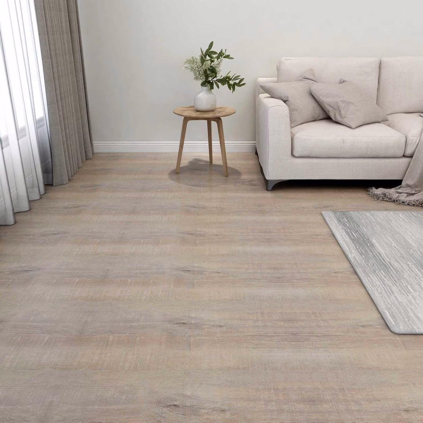 Tavole per pavimenti autoadesive vidaXL in PVC, stile moderno, beige o grigio, copertura 5,11 m² (55 pezzi)