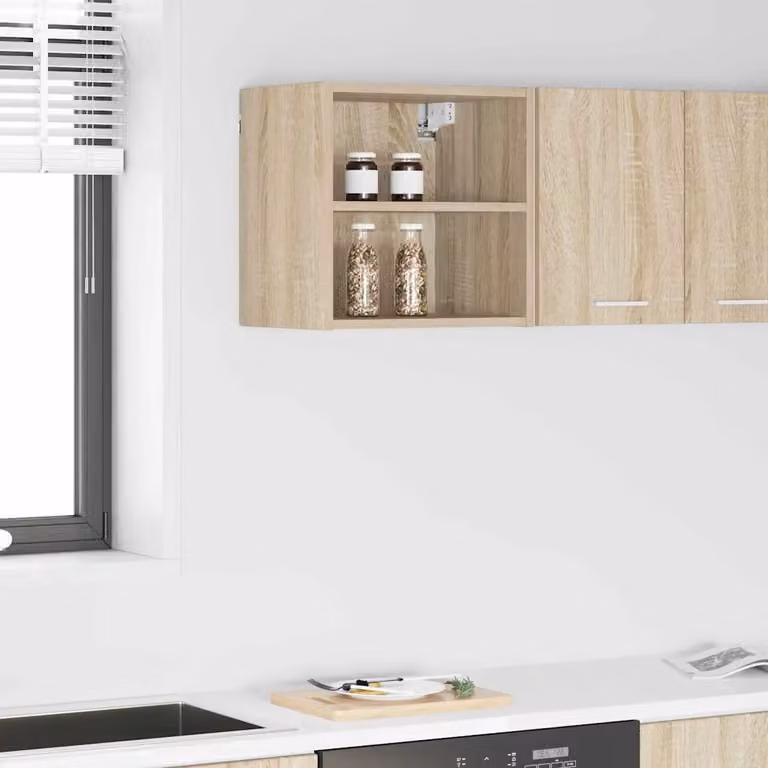 Armadio pensile da cucina vidaXL in legno marrone con ante a battente e ripiani interni L 40 cm, P 29,5 cm, H 40 cm