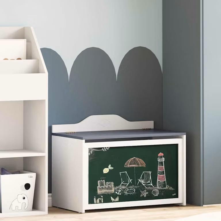 vidaXL Storage creativo per bambini ROROS Grigio e Bianco L/P/H: 73 x 40 x 55 cm