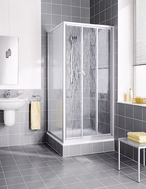 Porta scorrevole Kermi Nova 2000 3 pezzi 800x1850mm argento Fontana light
