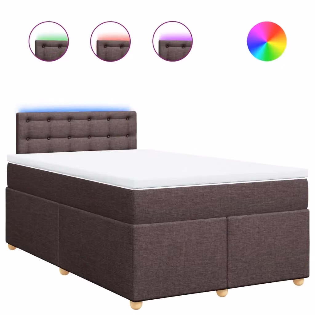 Letto Ibrido con Giroletto a Molle e Materasso vidaXL in Colore Marrone e Bianco, L/P/H: 120 x 200 cm – 2