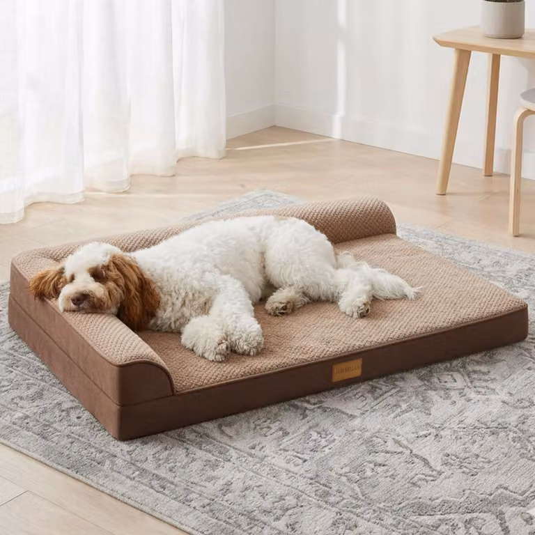 Cuccia ortopedica in tessuto jacquard, impermeabile, dimensioni 91 x 61 cm, adatta a cani di taglia media