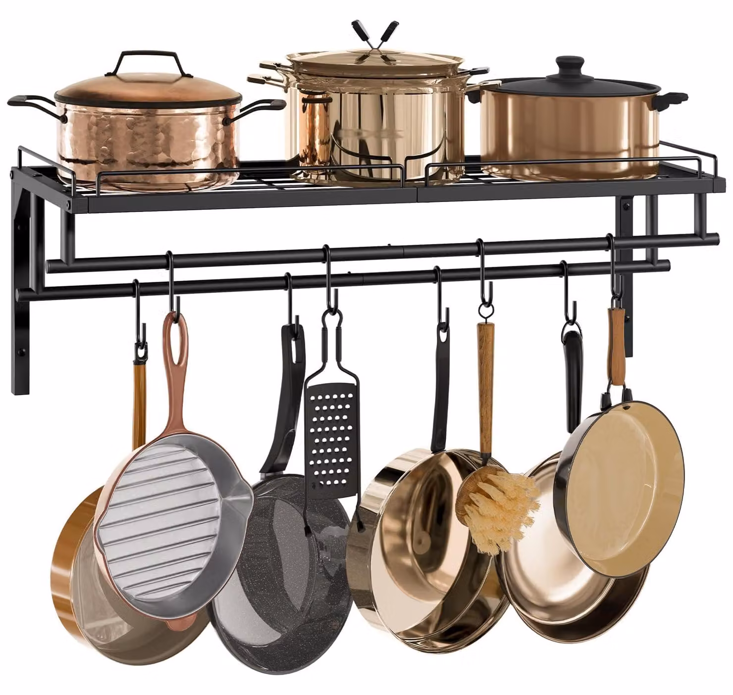 Portapentole da parete scaffale per pentole - Cucina - Modello DTPR38BB