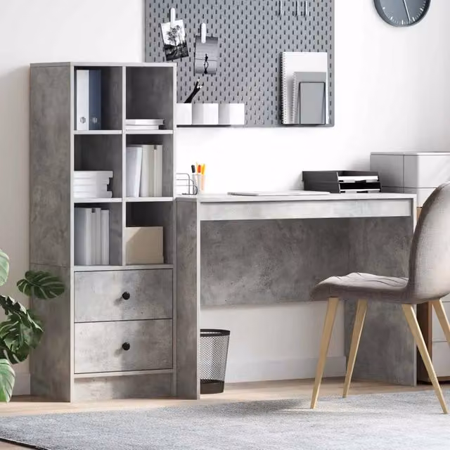 Scrivania Grigio cemento 145.5 x 50 x 127 cm 2 pz 3337372