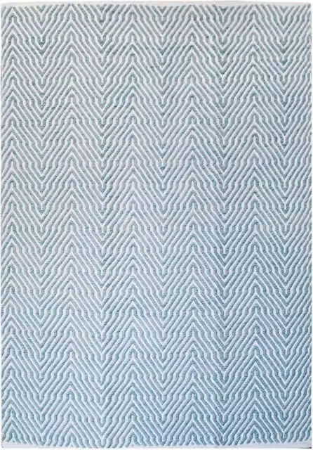 Tappeto Cocktail 400 Kendra Home in Cotone Turchese con Motivo Geometrico a Zig Zag – 1