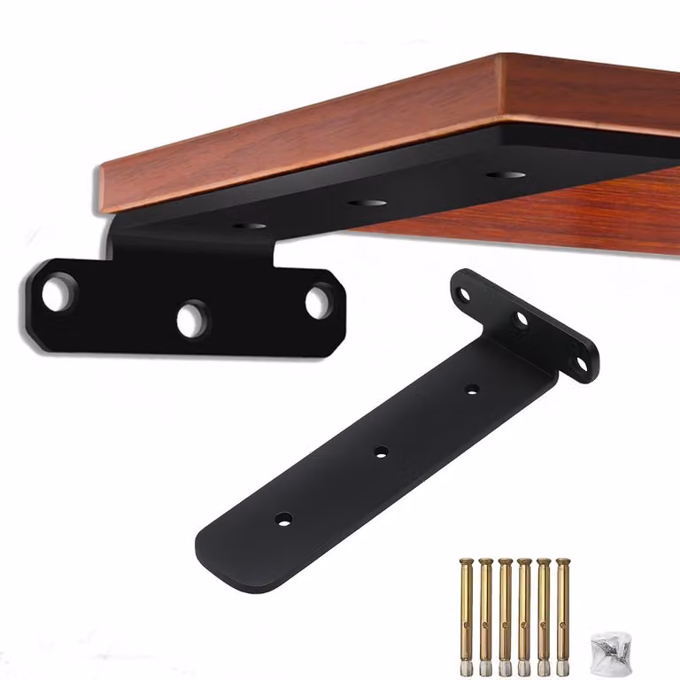 INF Staffe per mensole discrete Nero L