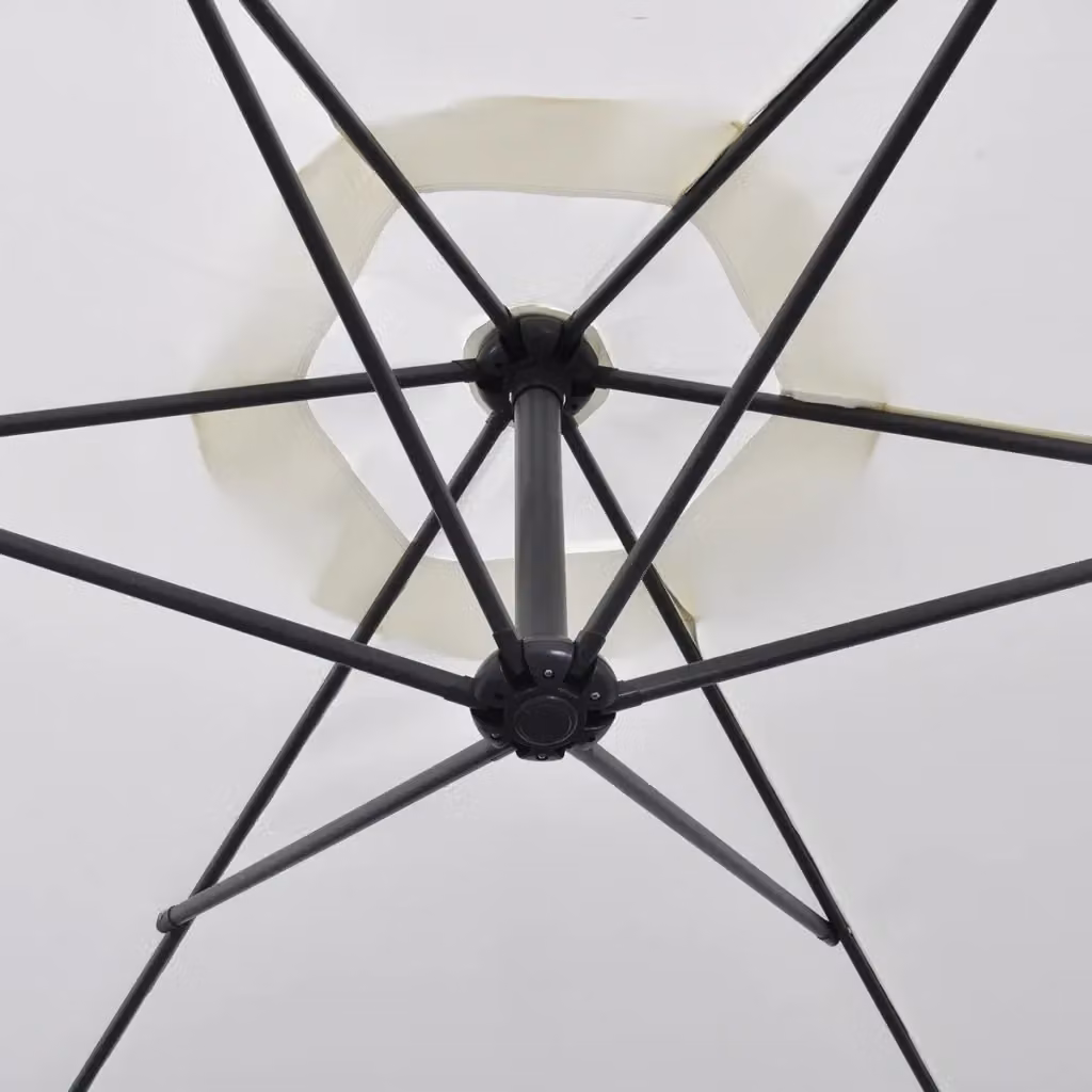 Ombrellone a sbalzo da giardino DESIGN IN bianco sabbia con struttura in acciaio e copertura in poliestere, diametro 300 cm, altezza: 248 cm – 2