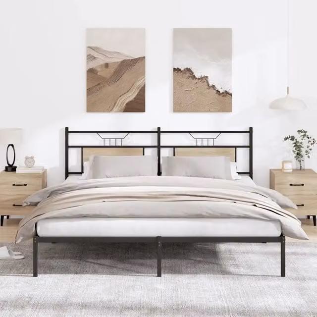 Giroletto senza materasso vidaXL in rovere sonoma e metallo L/P/H: 207 x 160 x 91,5 cm – 1