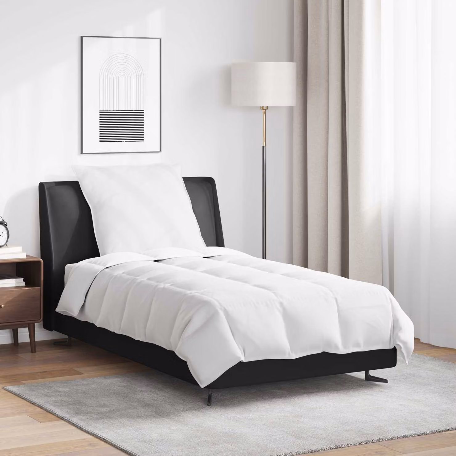 Set di piumino estivo vidaXL con 2 cuscini in piuma d'anatra e cotone, Bianco, L: 135 cm x P: 220 cm