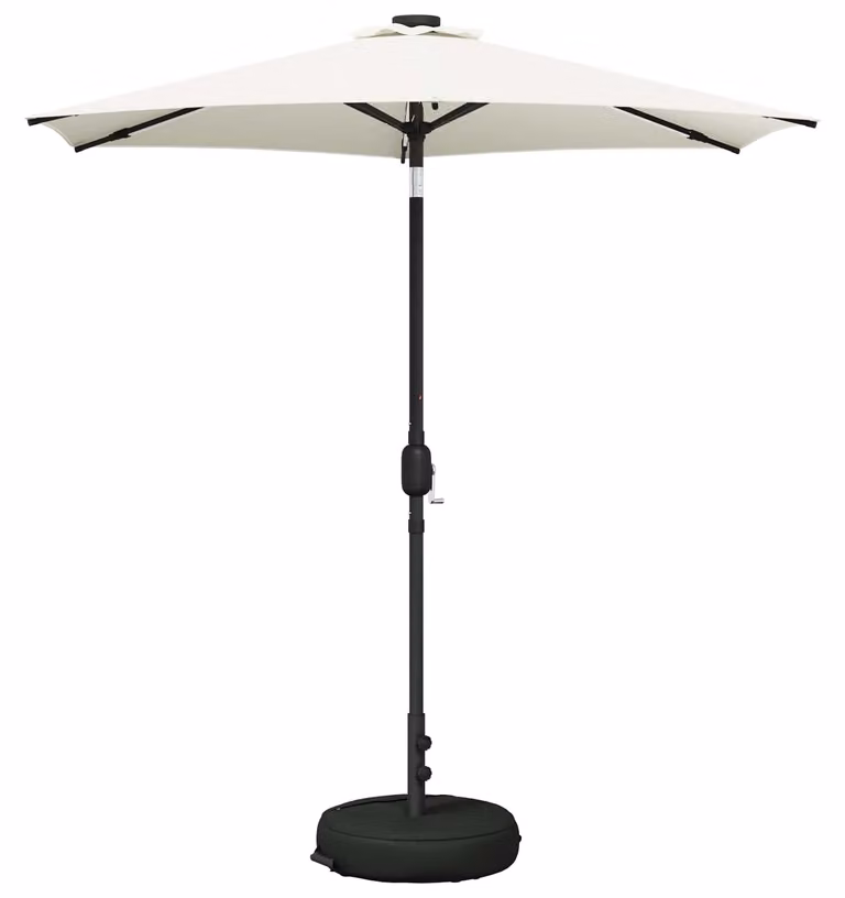 Parasol da Giardino con Luci LED 230 x 230 cm Poliestere Crema