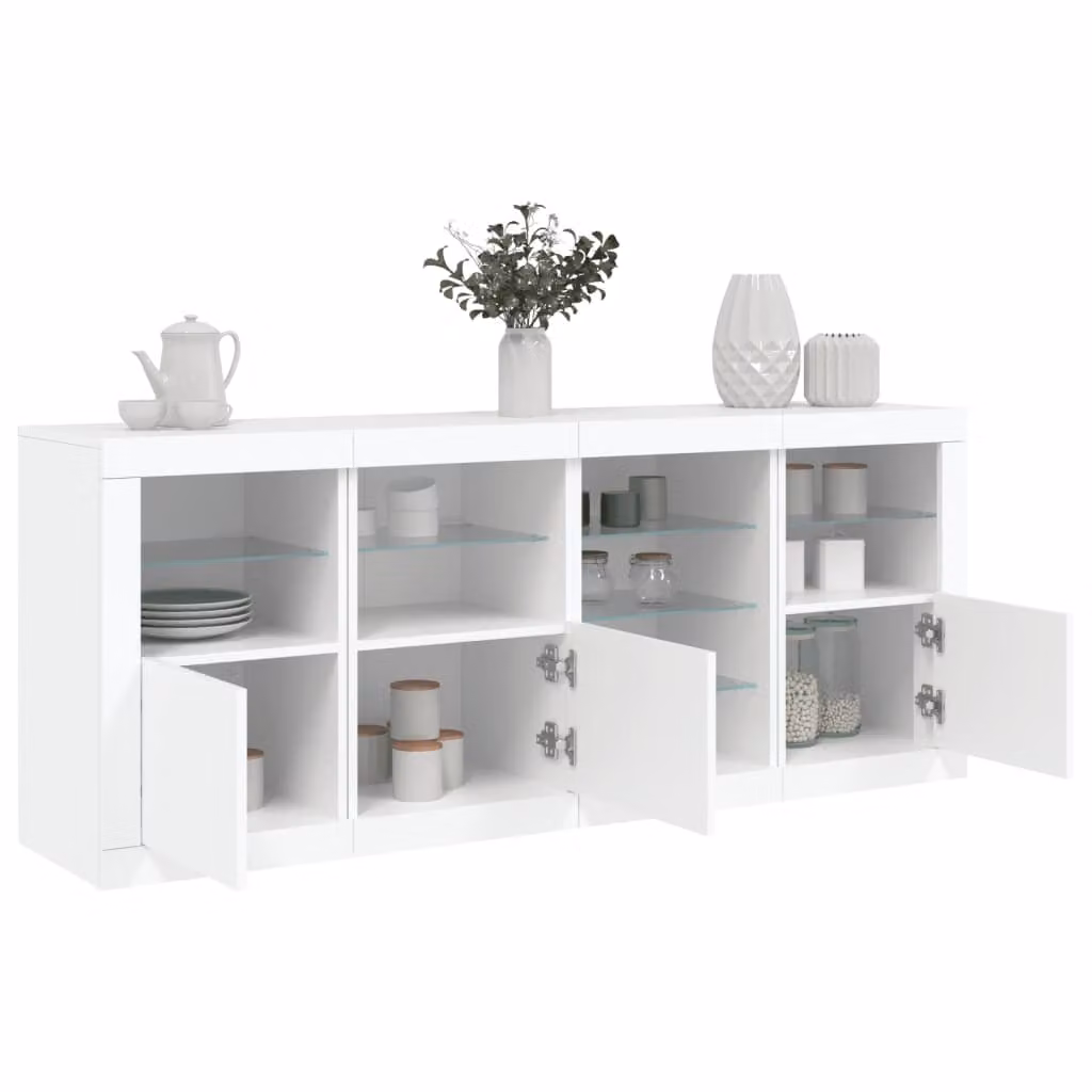 Credenza moderna vidaXL con luci LED bianca L: 164 cm, P: 37 cm, H: 67 cm