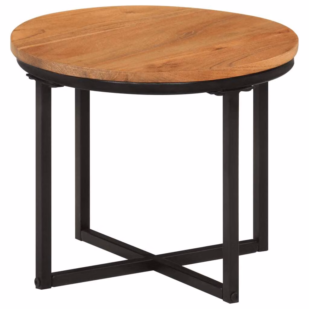 Maison Exclusive - Tavolino da caffè, 35x35x30 cm, in legno massello di acacia e ferro