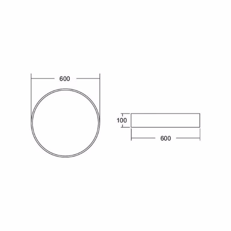 BRUMBERG Cerchio Biro, Ø 60 cm, DALI dimmerabile, argento, 4.000 K Biro Circle, dimmerabile, Alluminio / Grigio / Zincato, Studio / Ufficio, Alluminio