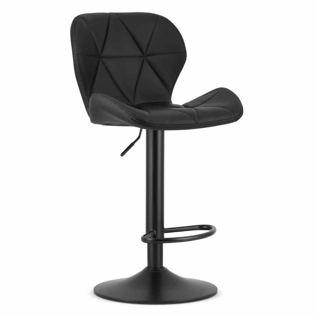 Set di 2 sgabelli Valora West in ecopelle nera e metallo per soggiorno e cucina – 2