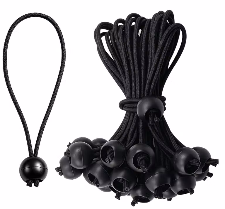 Set di tensionatori elastici, 20 pezzi, lunghezza 30 cm, con sfera, per teli di copertura