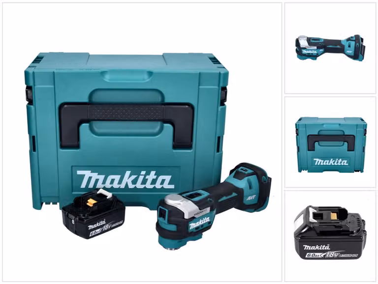 Utensile multifunzione a batteria Makita DTM 52 G1J 18 V Starlock Max Brushless + 1x batteria ricaricabile 6,0 Ah + Makpac - senza caricabatterie