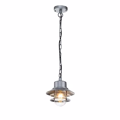 Elstead Copenhagen Lampada da parete da esterno Cupola Argento, IP44
