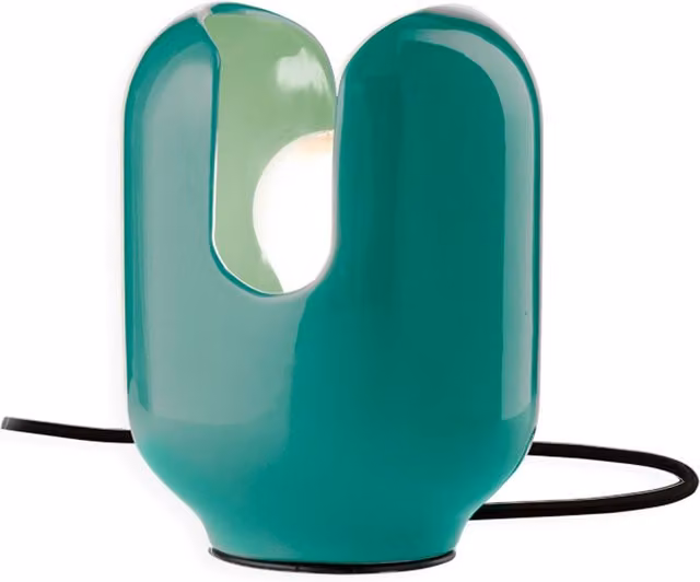 Ferroluce Batucada Lampada da tavolo in ceramica Turchese stile Art Déco con attacco E27 – 1