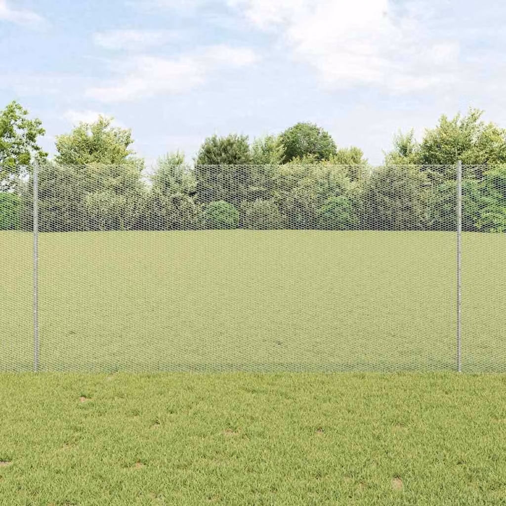 Maison Exclusive - Recinzione con Posto Argento 1,2 x 25 m Acciaio