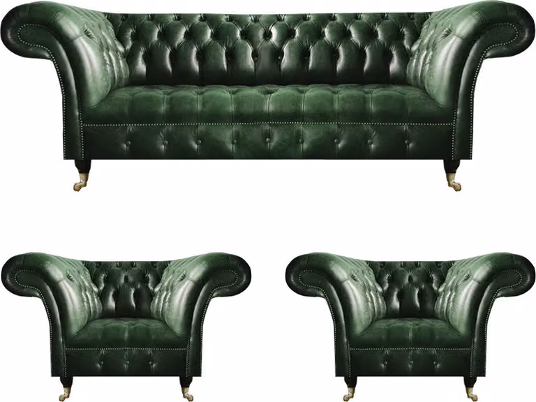 Wohnzimmer Einrichtung Sofagarnitur 3tlg Polstermöbel Luxus Chesterfield