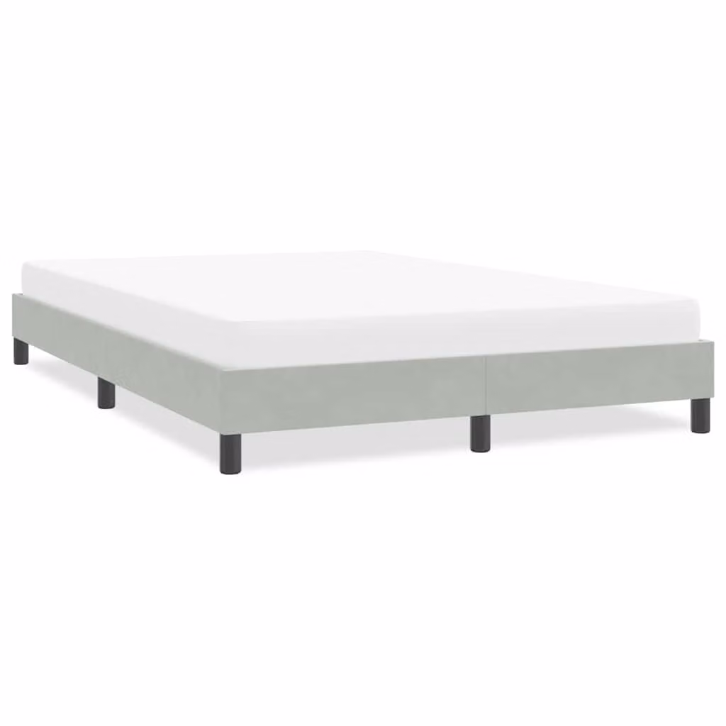 vidaXL Giroletto in Velluto Grigio Chiaro senza Materasso L/P/H: 200 x 163 x 223 cm
