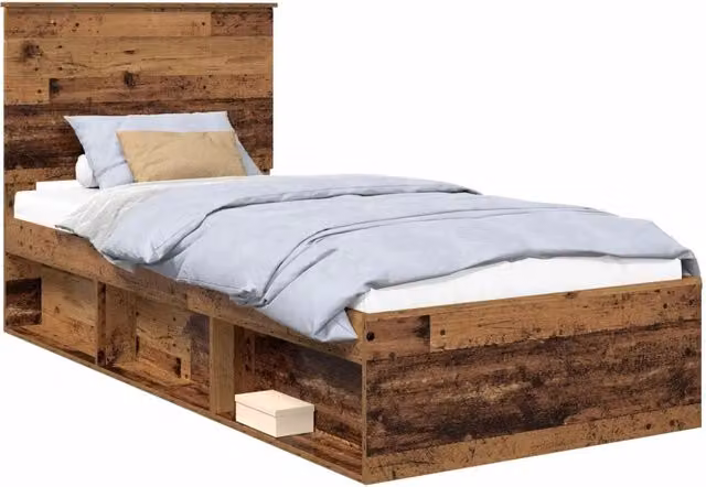 Letto singolo | Letto per adulti | Struttura del letto Legno vecchio 90 x 200 cm Pino massello