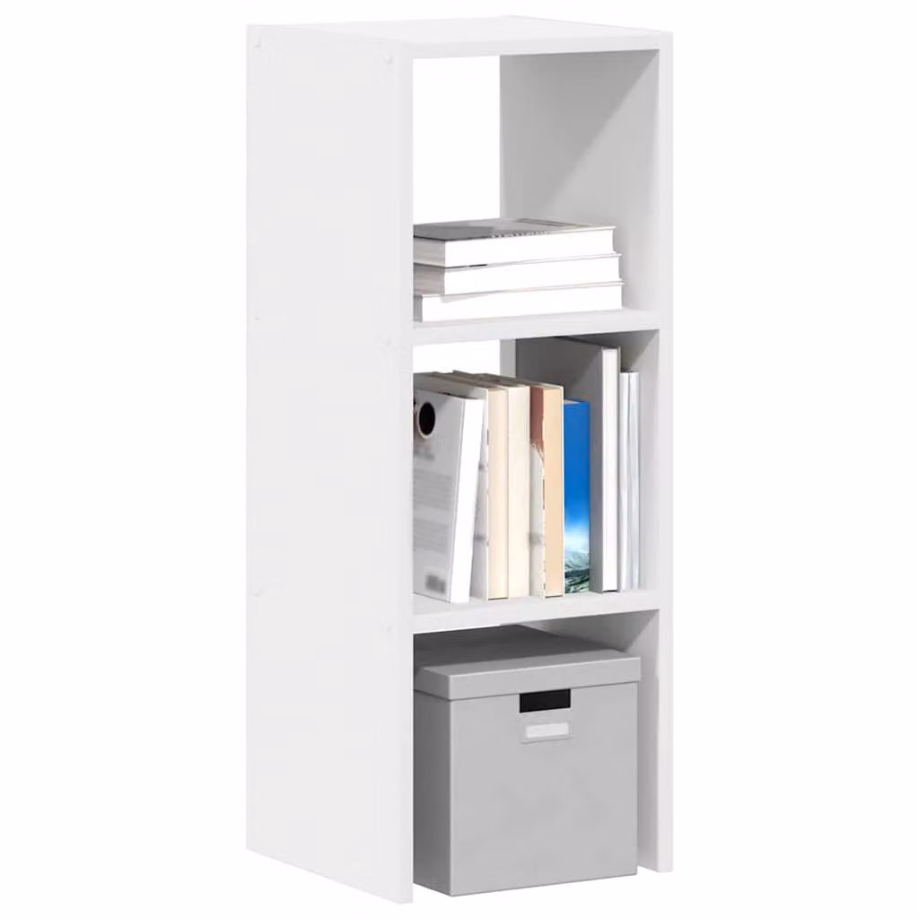 Libreria bianca vidaXL in legno e MDF con pannello posteriore, design minimalista, da appendere al muro, L/P/H: 30 x 30 x 80 cm