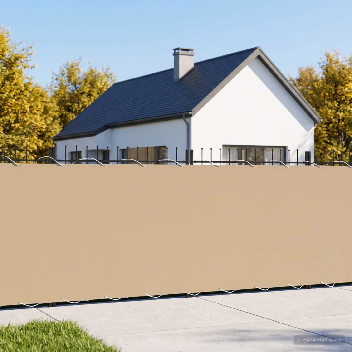 Schermo di privacy per balcone vidaXL in poliestere, beige, L: 300 cm, H: 150 cm