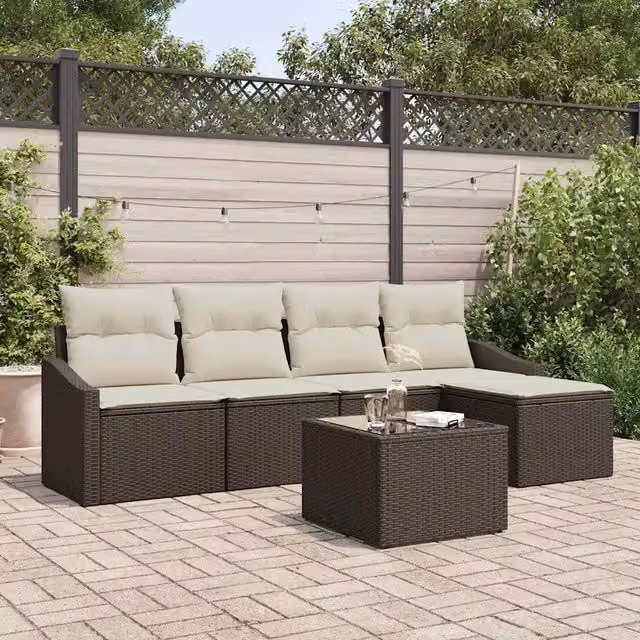 Set di divani 6 pz Marrone polyrattan 3346688