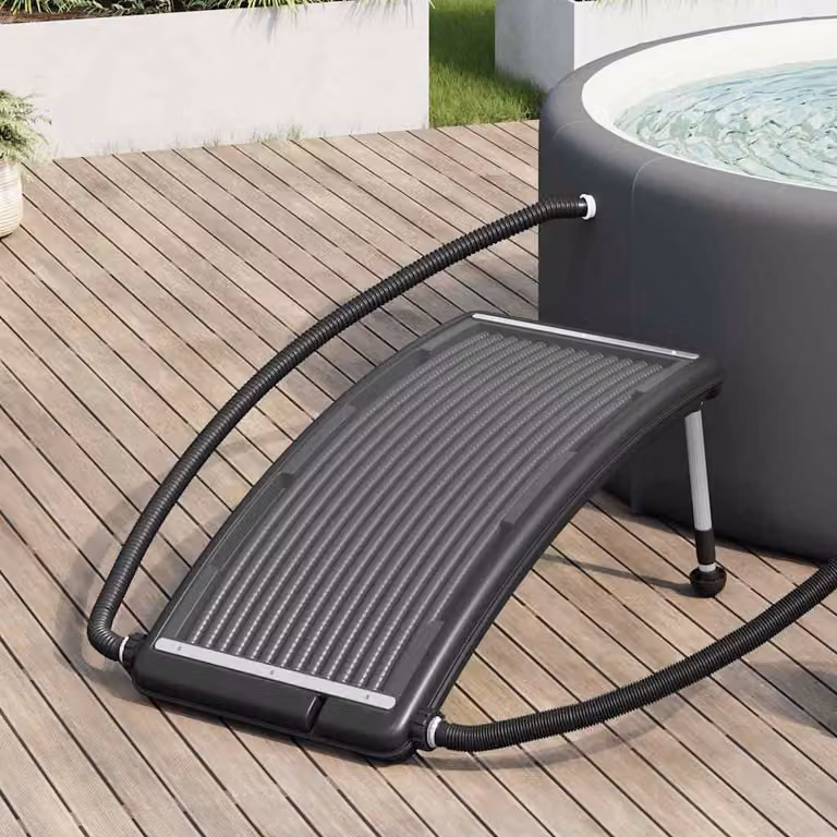 Pannello Solare Termico Curvo per Piscina vidaXL in Alluminio Nero L: 110 cm, P: 65 cm