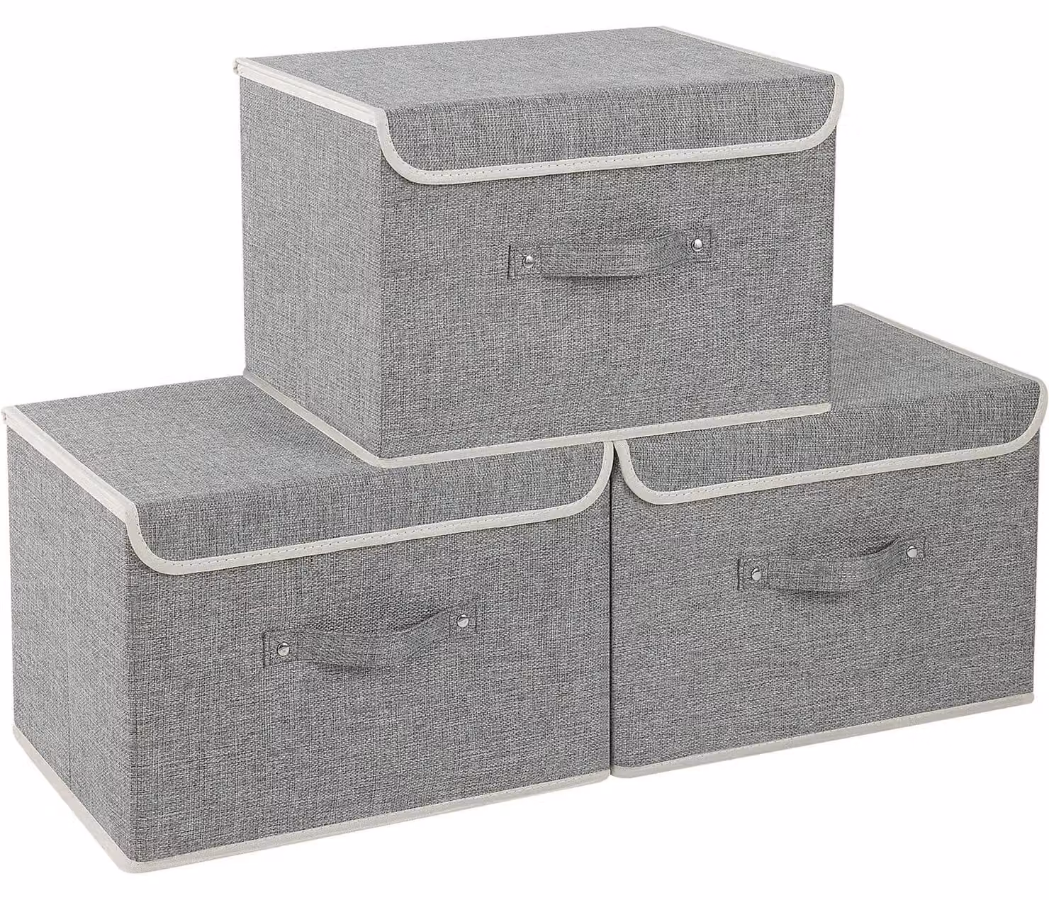 Set di 3 scatole pieghevoli con coperchio per l'abbigliamento