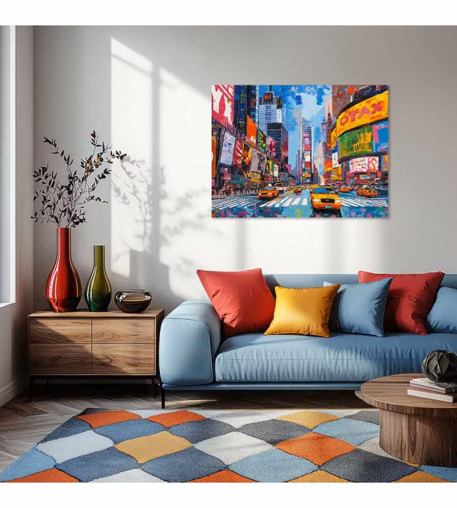 Domo Mea Dipinto Decorativo Su Tela - New York - 120 x 90 cm