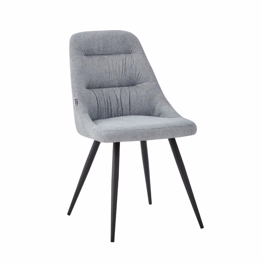 Set di 2 sedie imbottite Cascade in tessuto grigio chiaro con gambe in metallo nero – 2