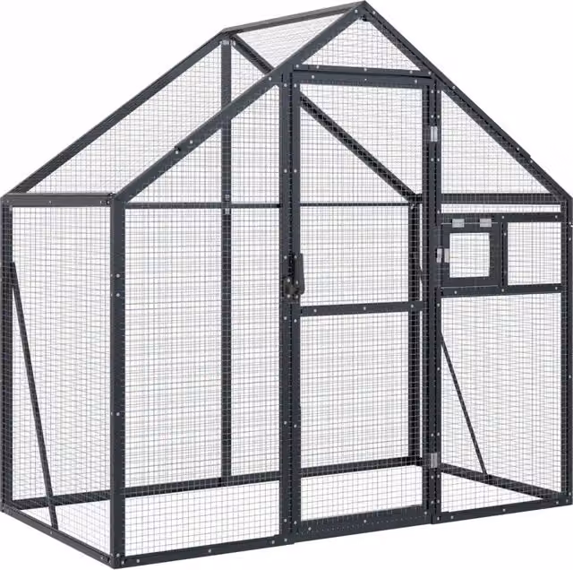 Voliera in alluminio CFW4605726 colore antracite L: 179 cm, P: 100 cm, H: 185 cm – 1