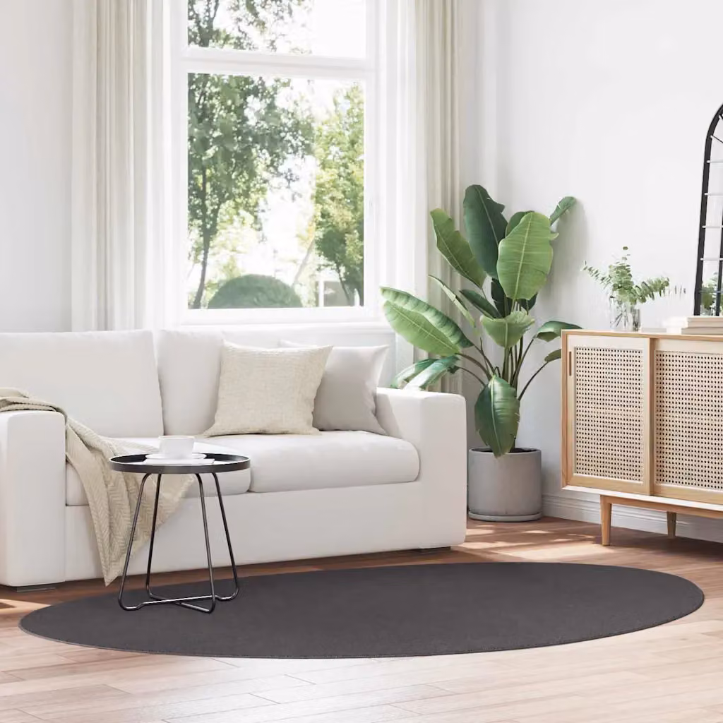 Tappeto moderno vidaXL HUARTE Antracite in poliestere, L 160 x P 230 cm