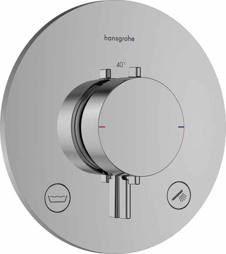 hansgrohe Ecostat Comfort S Thermostat encastré pour 2 consommateurs avec combinaison de sécurité intégrée, 33718000, 33718000