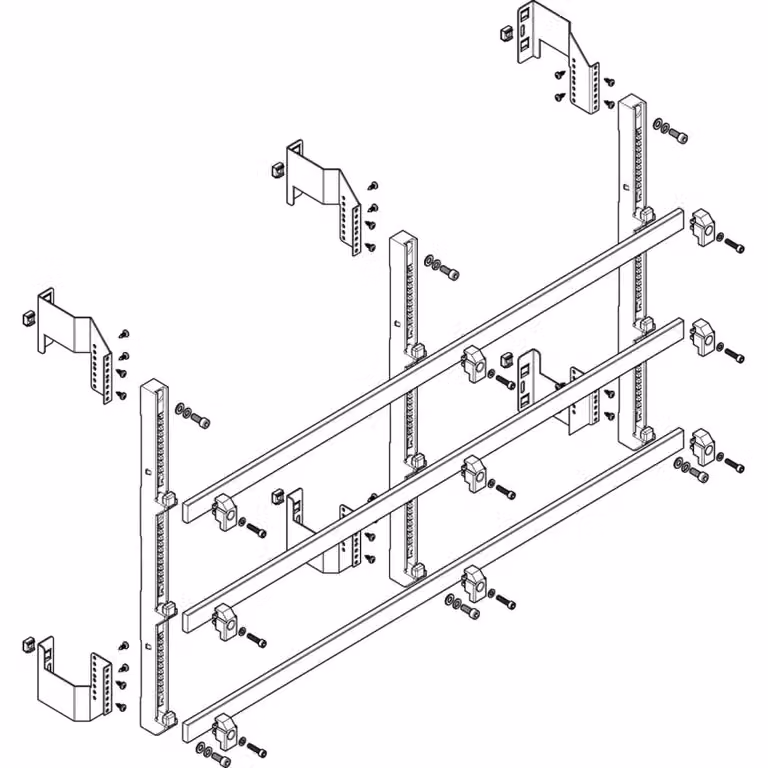 Modulo sbarra collettrice ABN piatto 4FB/5RE 185 mm con CU 30x10 mm, a 3 poli, EBM 150 mm MFSC45963