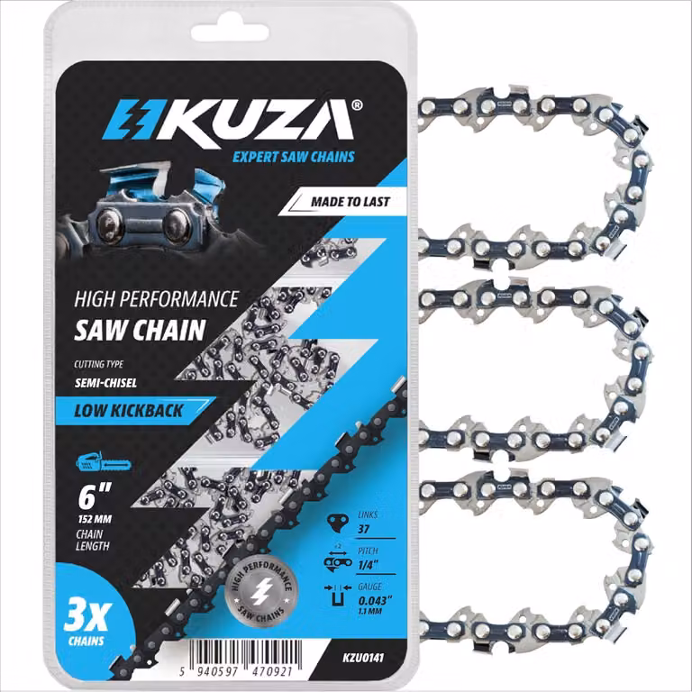 Catene per motosega, lunghezza 15 cm, passo 1/4 di pollice, calibro 0,43 pollici, confezione da 3 pezzi, per motoseghe