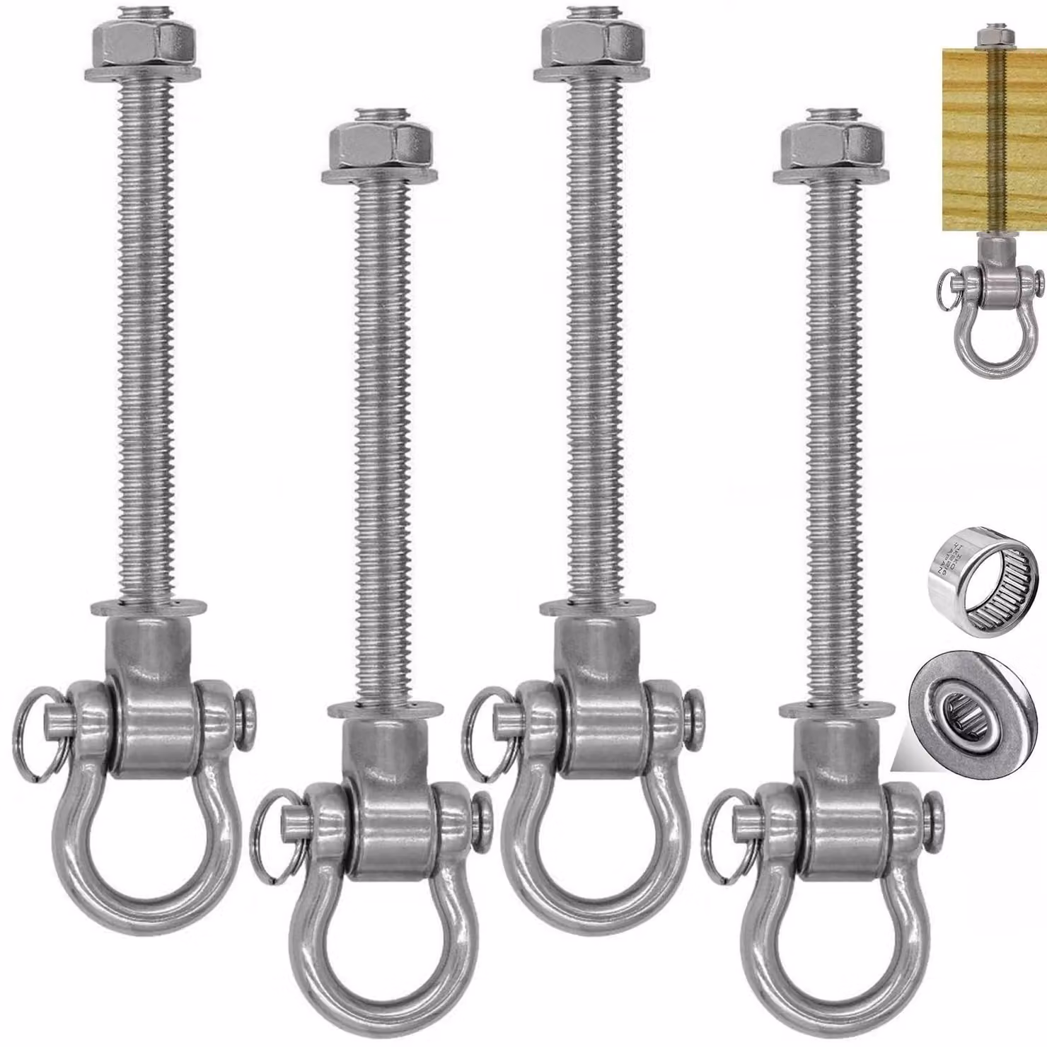 Set di 4 supporti oscillanti per amache e altalene