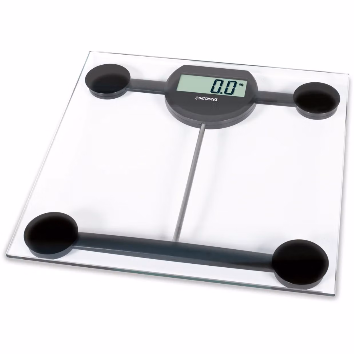 Bilancia pesapersone digitale Dictrolux in vetro trasparente con display digitale e funzione di spegnimento automatico, portata massima 180 kg