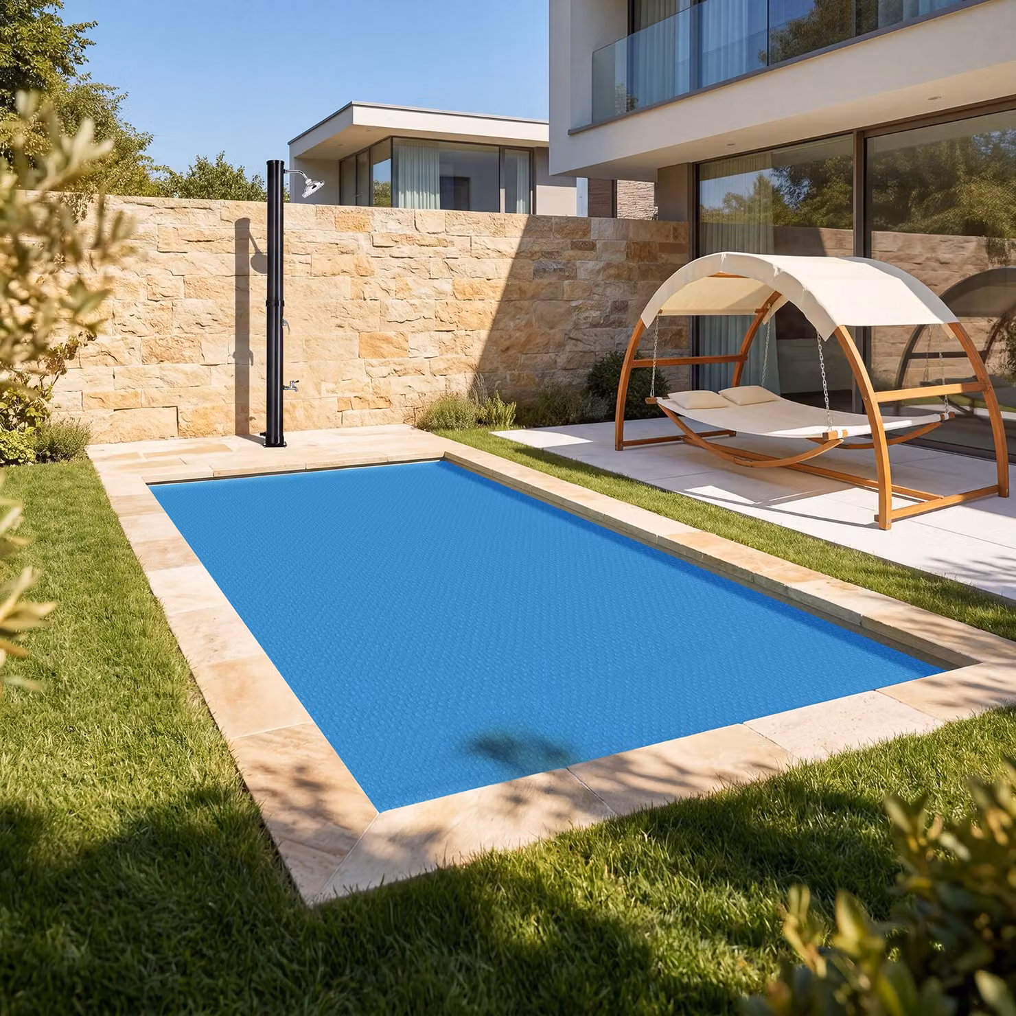 Pellicola solare termica per copripiscina rettangolare tectake blu L: 260 cm, P: 160 cm – 2