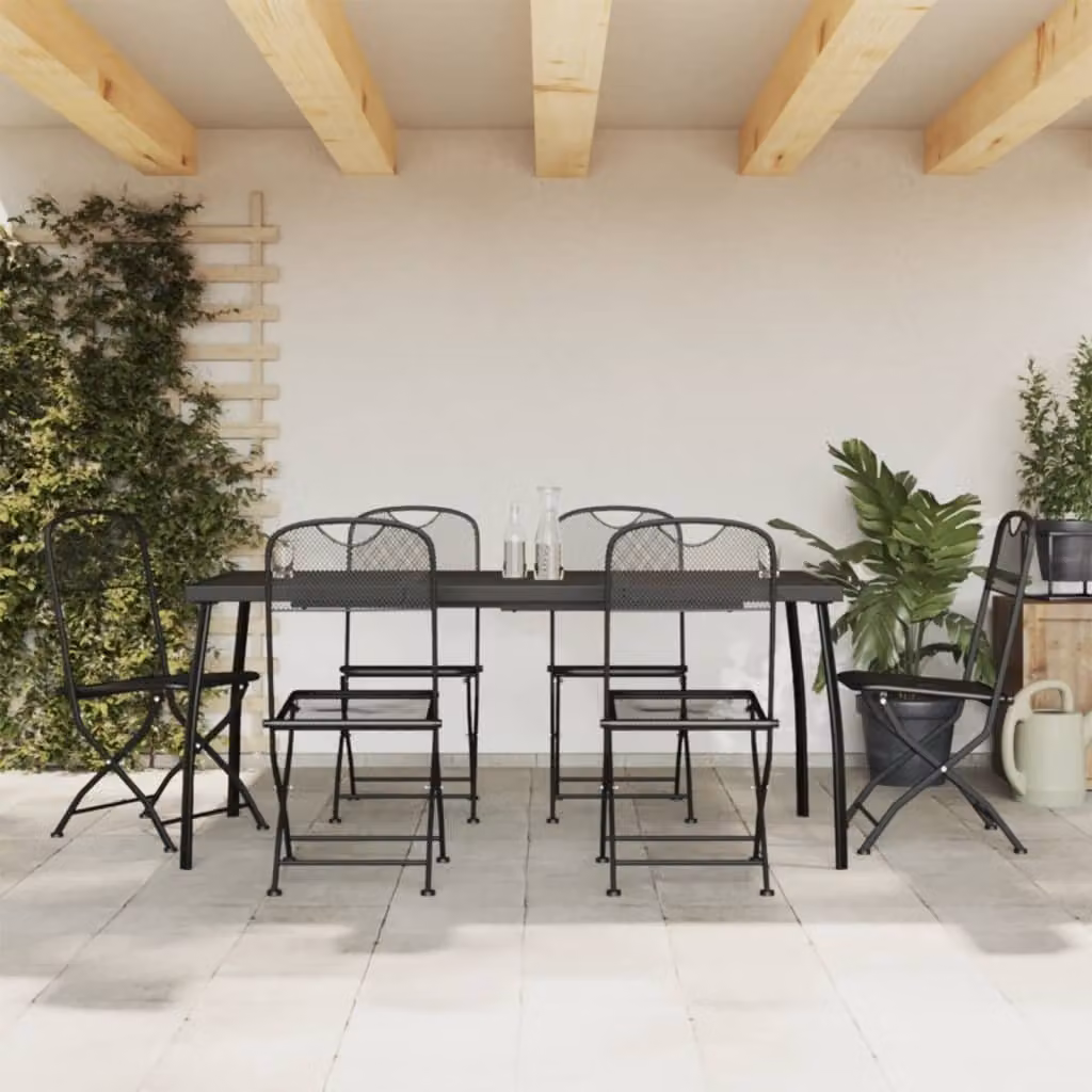 Maison Exclusive - Set da pranzo da giardino a 7 pezzi, antracite, con struttura a traliccio