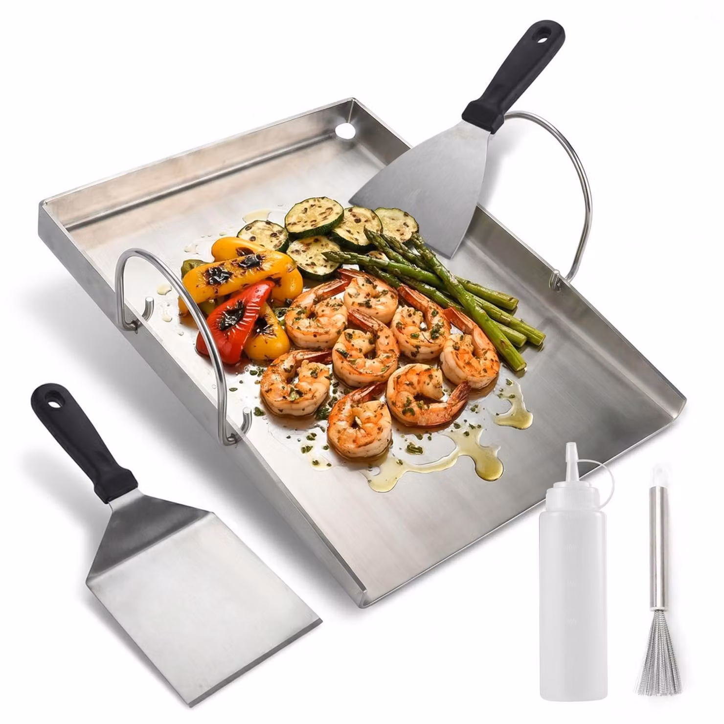 ZMH Teglia per barbecue da esterno con rivestimento antiaderente, facile da pulire, ideale per carne e verdure, adatta a barbecue a gas, a carbonella ed elettrici
