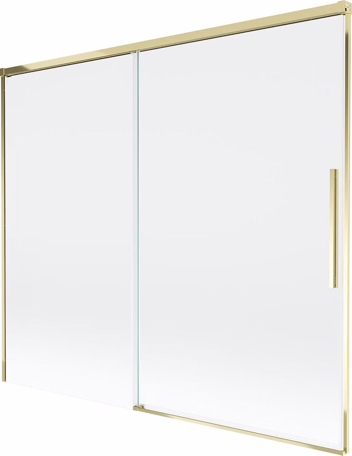 Mexen Rox paravento da bagno a 2 pannelli scorrevoli 180 x 150 cm, trasparente, dorato - 8C9-180-001-50-00