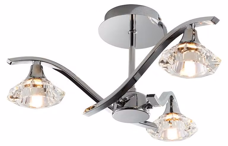 Lampada a sospensione LANGELLA cromata 3xG9x15W in metallo, dimensioni: 18,5x45x45 cm, IP20, Endon