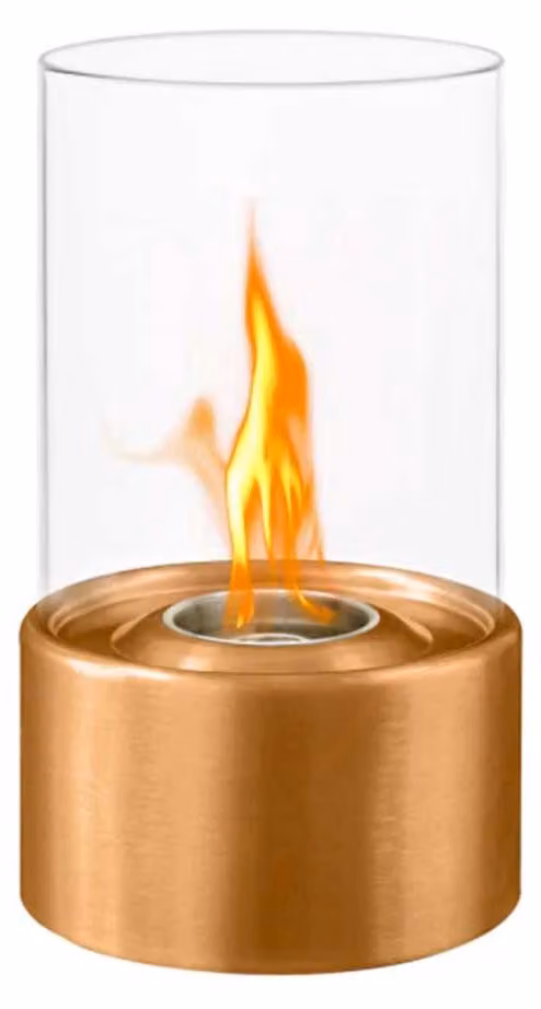 Marsiglia - Camino a bioetanolo da tavolo per interni ed esterni ø16 x H27 cm, colore bronzo