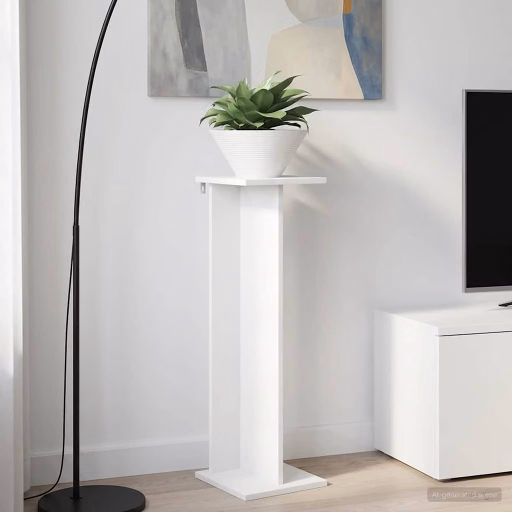 vidaXL Supporto per piante moderno in legno MDF Bianco L/P/H: 25 x 25,5 x 80,5 cm