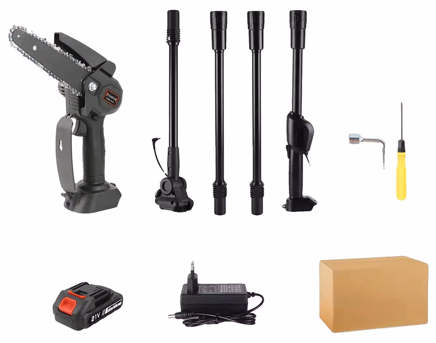 Motosega, design 2 in 1, motore potente, set di 1 batteria