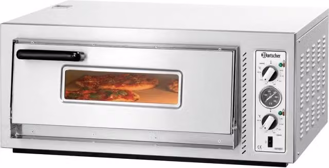 Forno per pizza elettrico Bartscher NT 621 color argento con camera in acciaio e pietra refrattaria